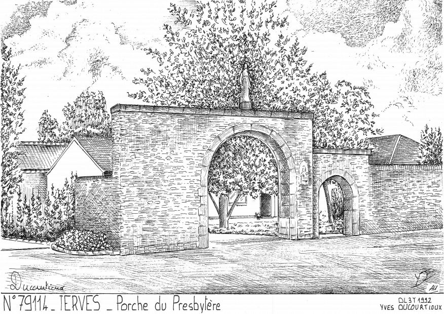 N 79114 - TERVES - porche du presbytre