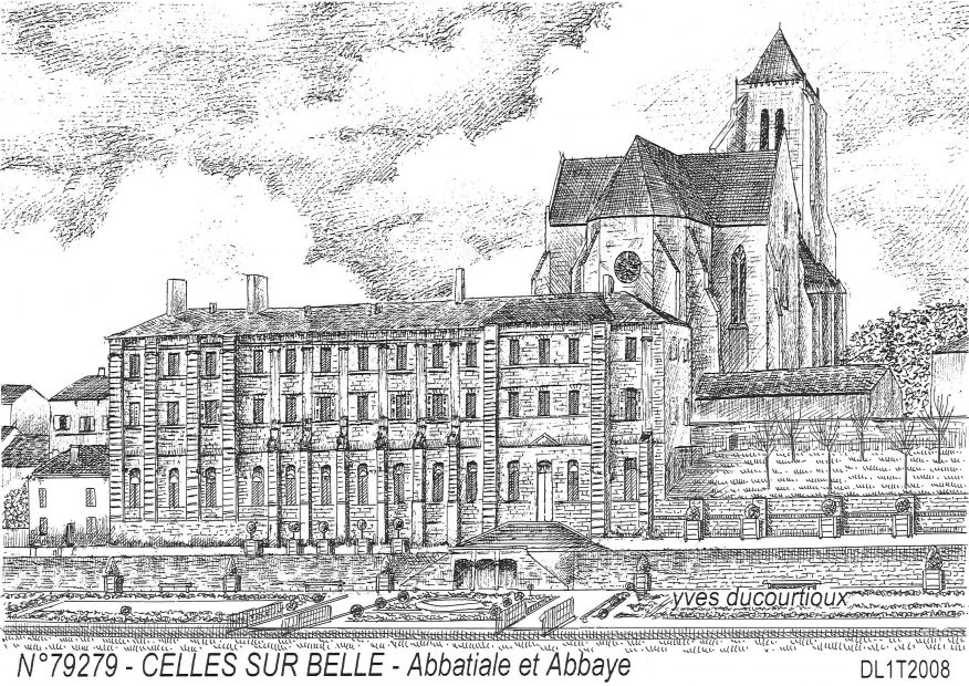 N 79279 - CELLES SUR BELLE - abbatiale et abbaye