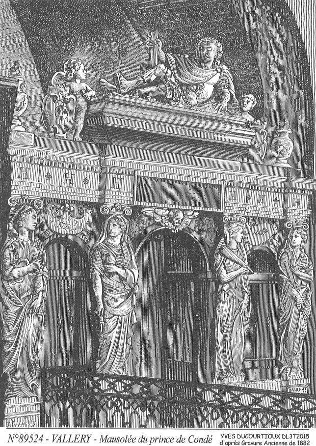 N 89524 - VALLERY - mausolée du prince de condé (d'aprs gravure ancienne)