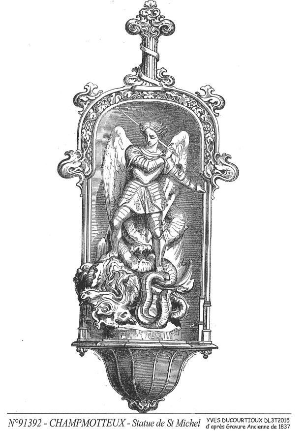 N 91392 - CHAMPMOTTEUX - statue de st michel