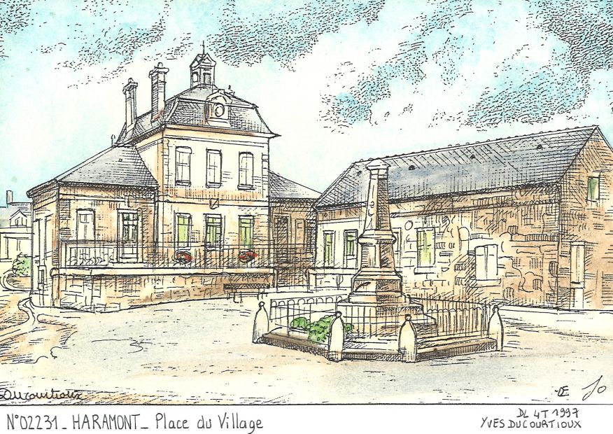N 02231 - HARAMONT - place du village (mairie)