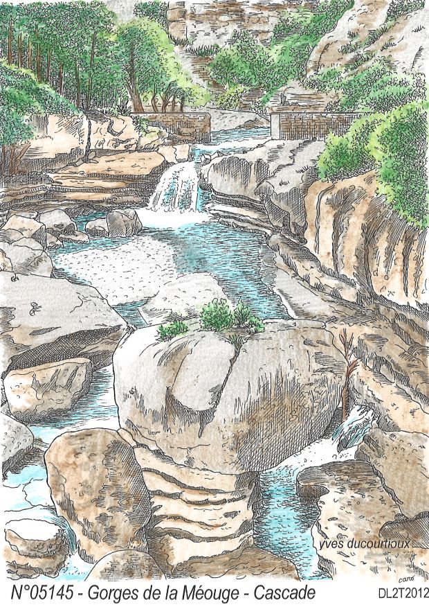 N 05145 - CHATEAUNEUF DE CHABRE - gorges de la mouge  cascade