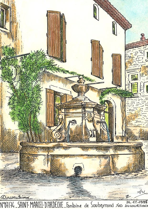 N 07174 - ST MARCEL D ARDECHE - fontaine de soubeyrand