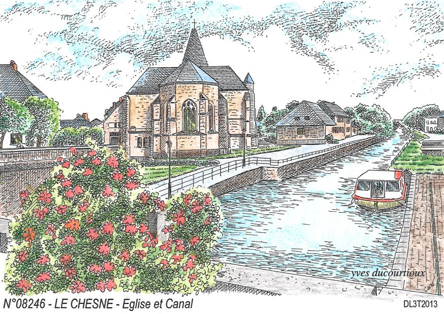 N 08246 - LE CHESNE - église et canal
