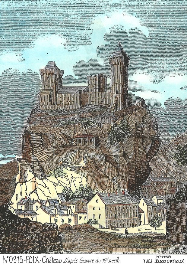 N 09015 - FOIX - château (d'aprs gravure ancienne)