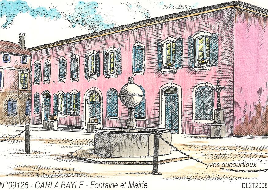 N 09126 - CARLA BAYLE - fontaine et mairie