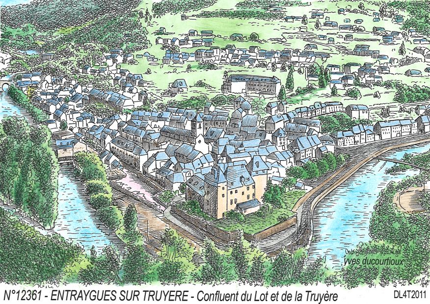 N 12361 - ENTRAYGUES SUR TRUYERE - confluent du lot et de la truy