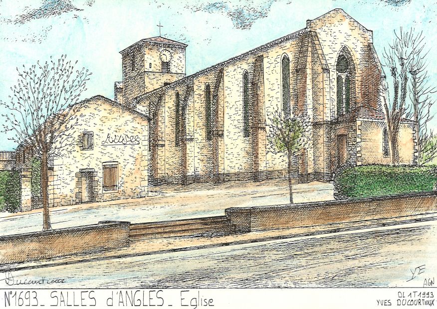 N 16093 - SALLES D ANGLES - église
