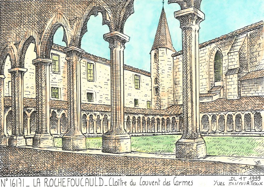 N 16171 - LA ROCHEFOUCAULD - clotre du couvent des carmes
