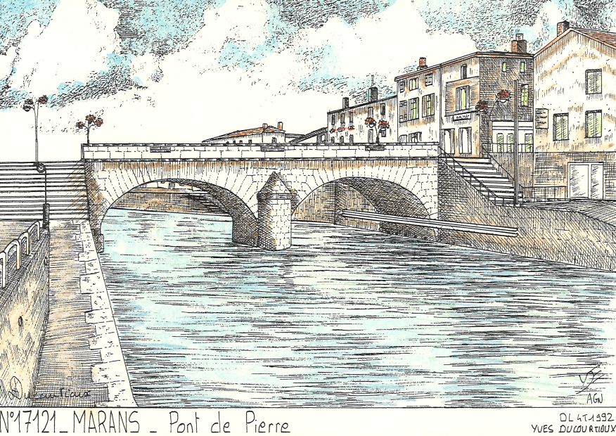 N 17121 - MARANS - pont de pierre