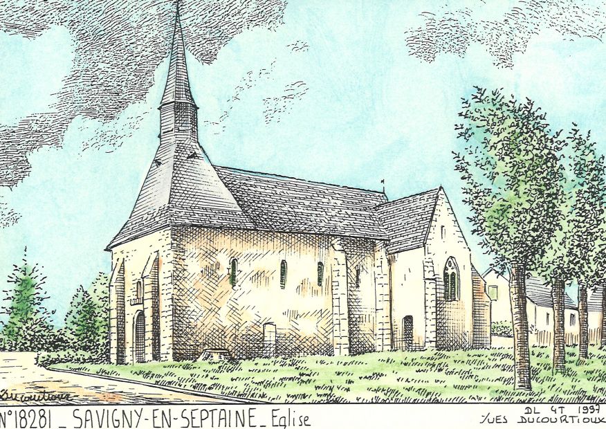 N 18281 - SAVIGNY EN SEPTAINE - église