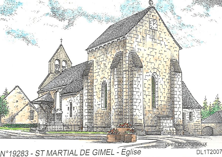 N 19283 - ST MARTIAL DE GIMEL - église