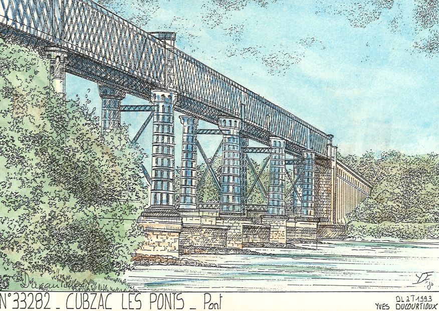 N 33282 - CUBZAC LES PONTS - pont