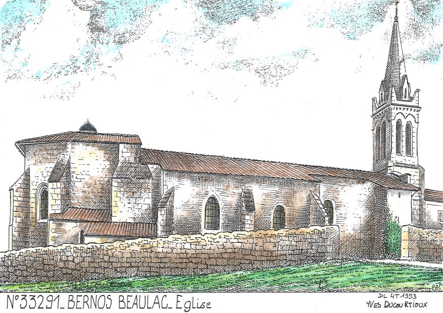 N 33291 - BERNOS BEAULAC - église