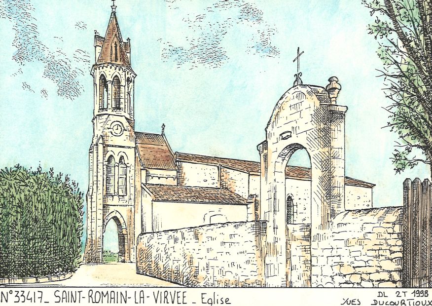 N 33417 - ST ROMAIN LA VIRVEE - église