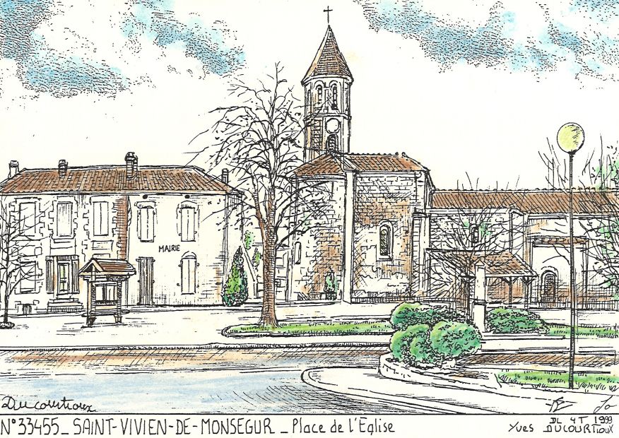 N 33455 - ST VIVIEN DE MONSEGUR - place de l église