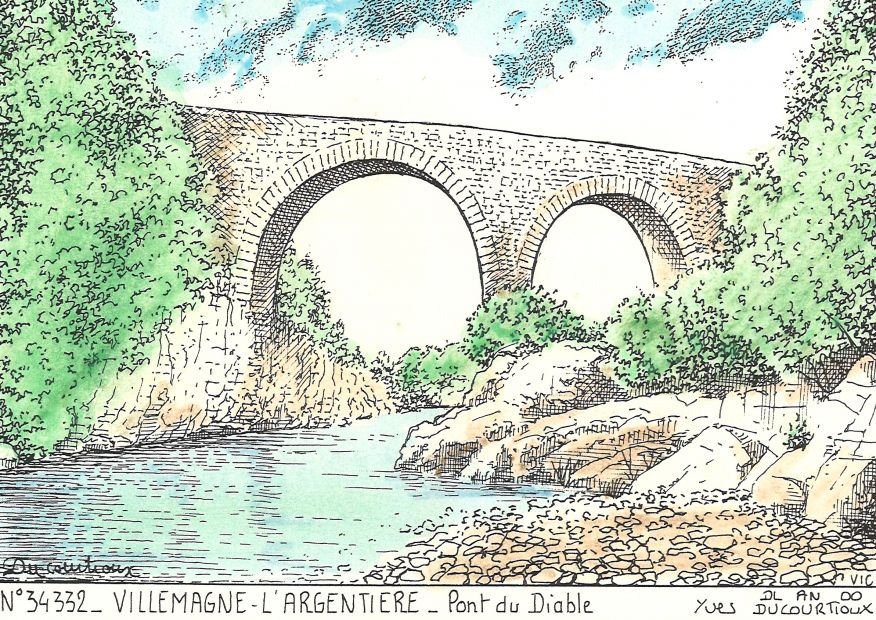 N 34332 - VILLEMAGNE L ARGENTIERE - pont du diable