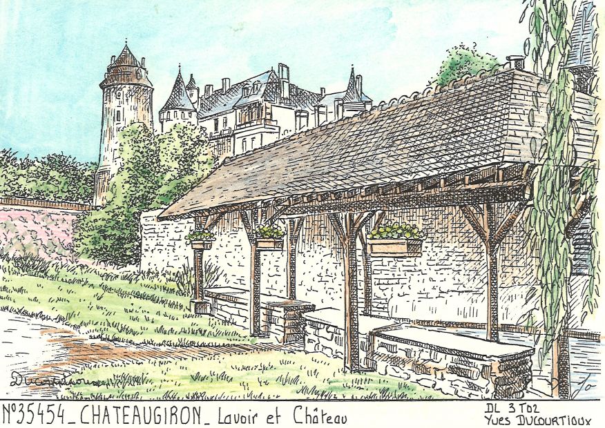 N 35454 - CHATEAUGIRON - lavoir et chteau