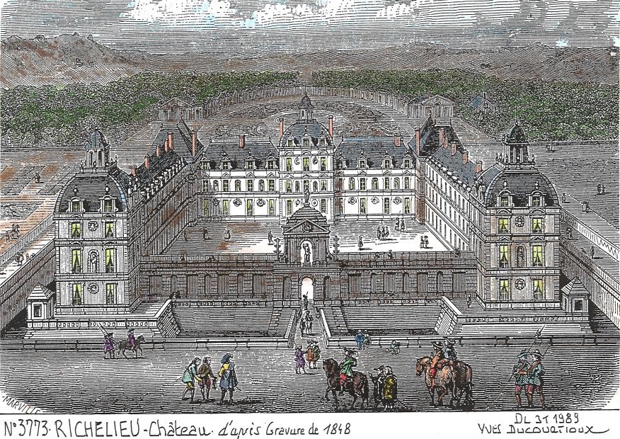 N 37073 - RICHELIEU - château (d'aprs gravure ancienne)