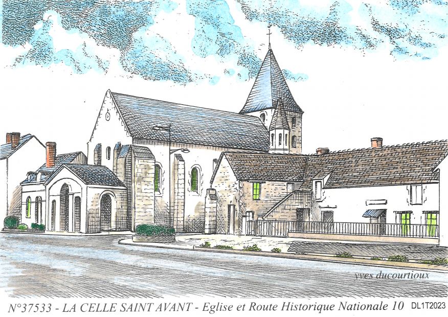 N 37533 - LA CELLE ST AVANT - église et route historique n10