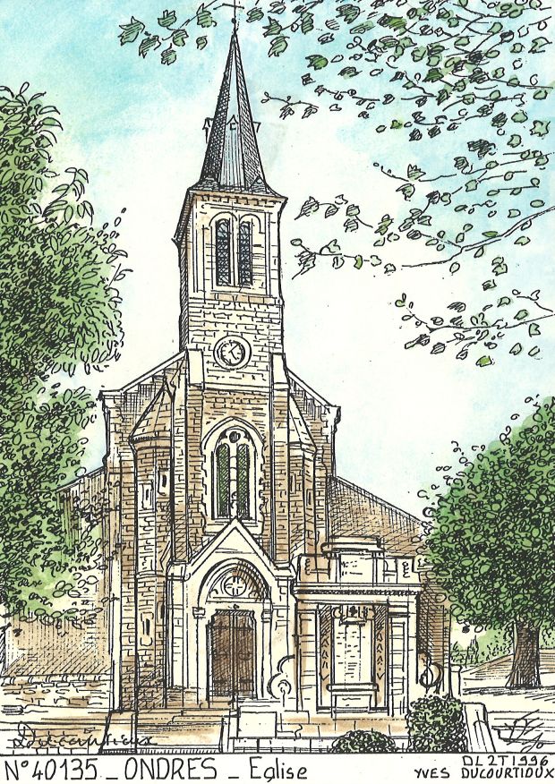 N 40135 - ONDRES - église