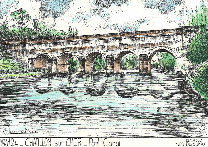 N 41124 - CHATILLON SUR CHER - pont canal