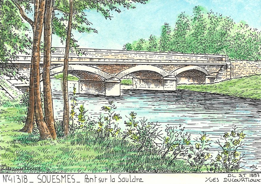 N 41318 - SOUESMES - pont sur la sauldre