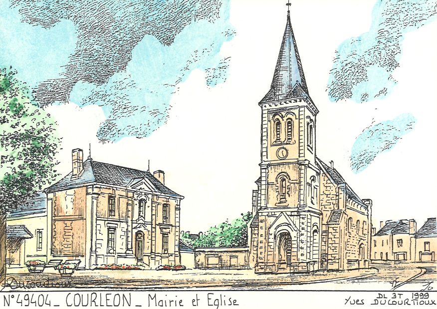 N 49404 - COURLEON - mairie et glise