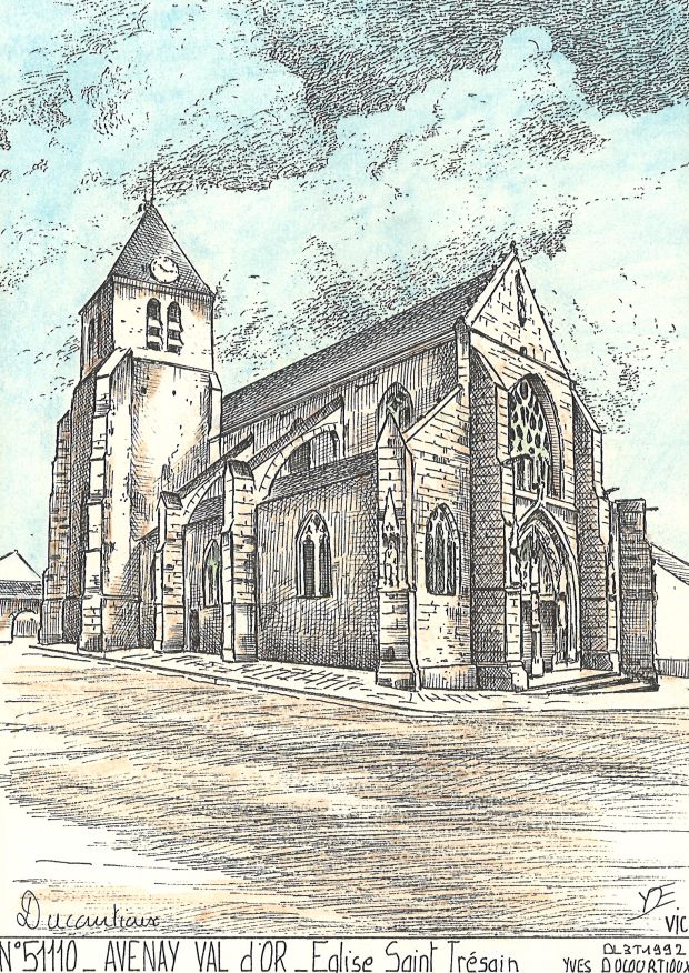 N 51110 - AVENAY VAL D OR - église st trésain