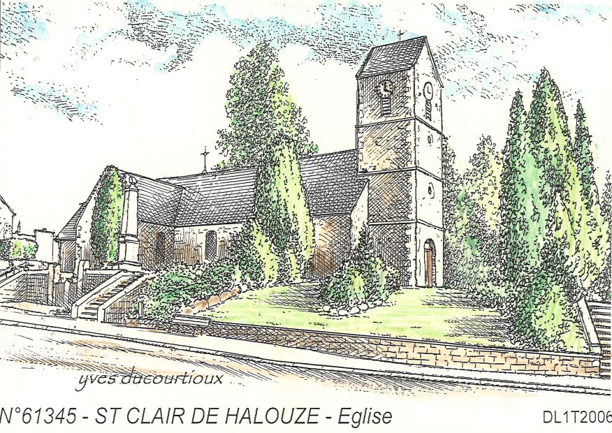 N 61345 - ST CLAIR DE HALOUZE - église