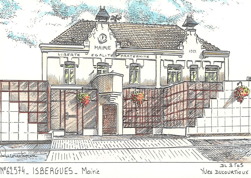 N 62574 - ISBERGUES - mairie