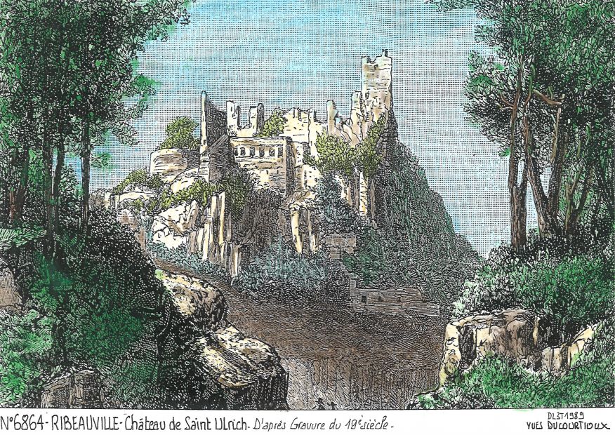 N 68064 - RIBEAUVILLE - château de st ulrich (d'aprs gravure ancienne)