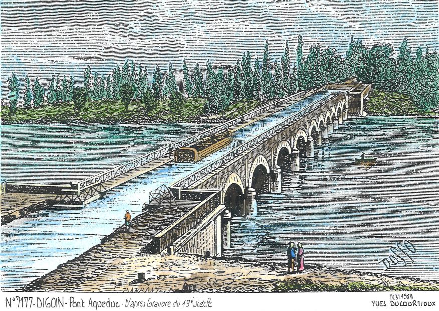 N 71077 - DIGOIN - pont acqueduc (d'aprs gravure ancienne)