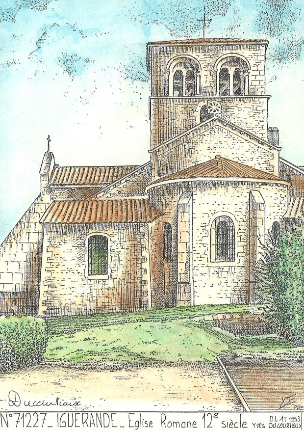 N 71227 - IGUERANDE - église romane 12è siècle