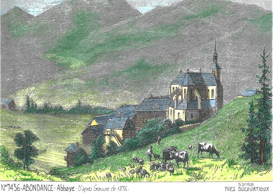 N 74036 - ABONDANCE - abbaye (d'aprs gravure ancienne)