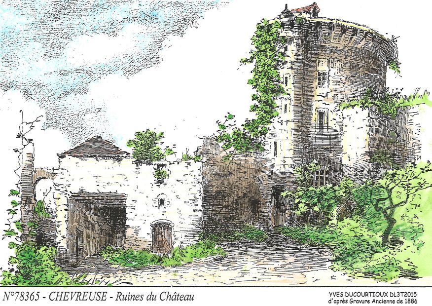 N 78365 - CHEVREUSE - ruines du chteau