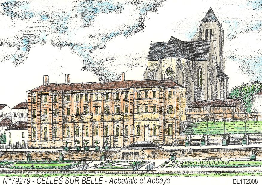 N 79279 - CELLES SUR BELLE - abbatiale et abbaye