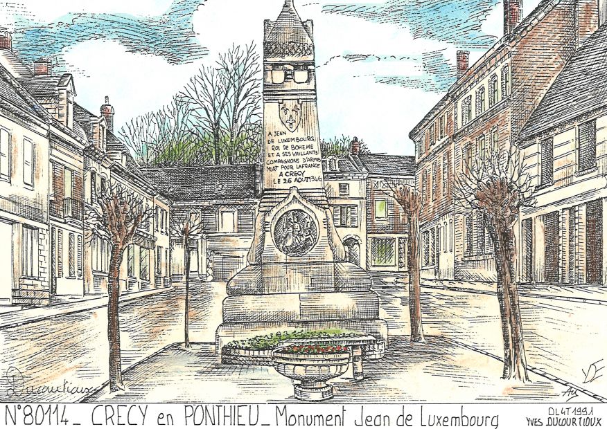 N 80114 - CRECY EN PONTHIEU - monument jean de luxembourg