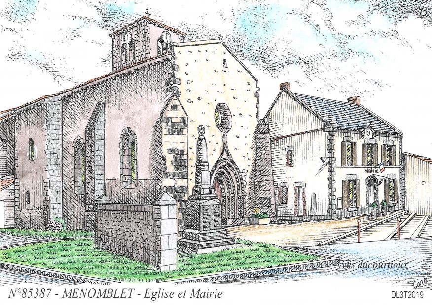 N 85387 - MENOMBLET - église et mairie