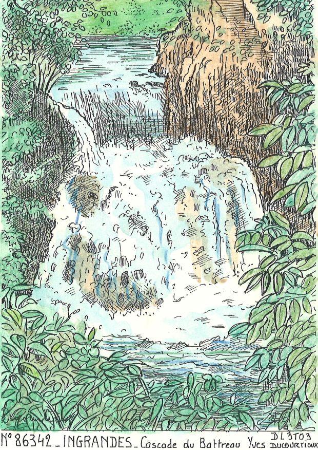 N 86342 - INGRANDES - cascade du battreau