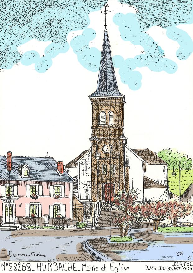 N 88268 - HURBACHE - mairie et église