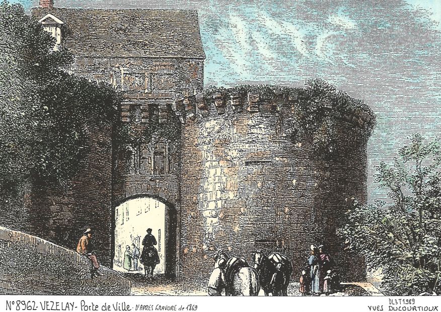 N 89062 - VEZELAY - porte de ville (d'aprs gravure ancienne)