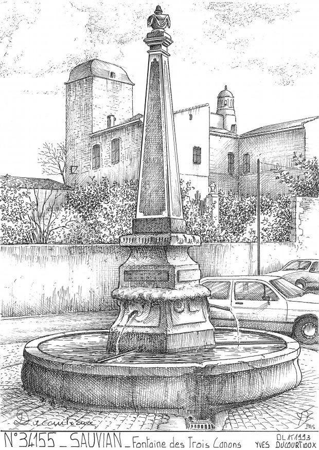 Souvenirs SAUVIAN - fontaine des trois canons