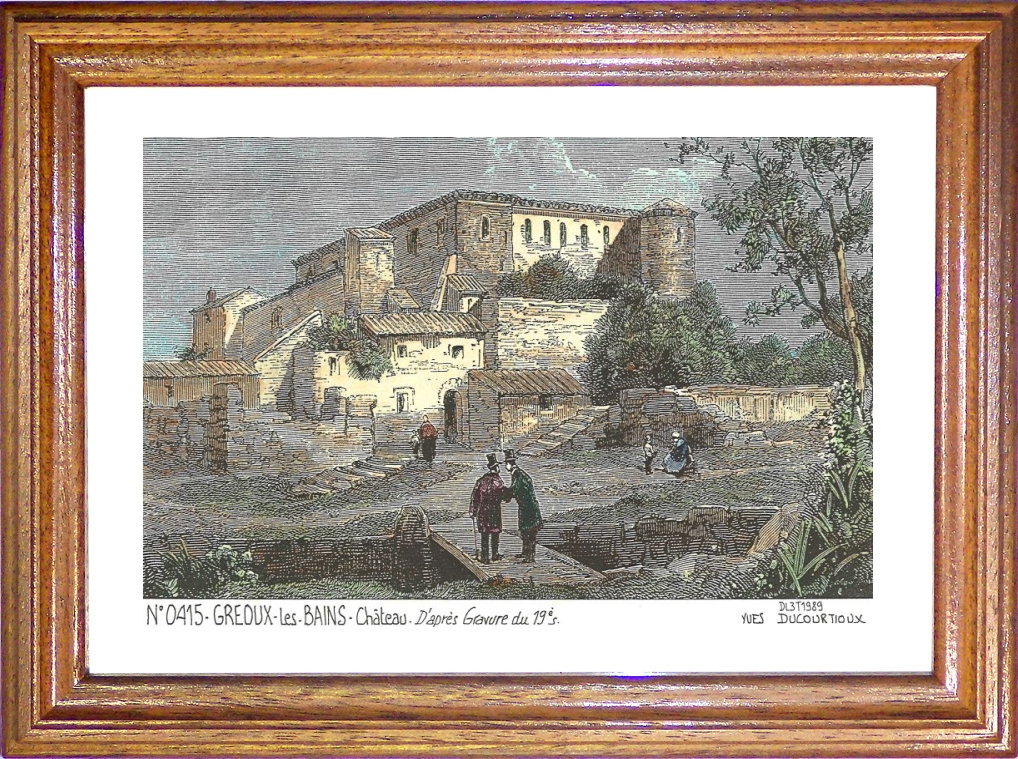 N 04015 - GREOUX LES BAINS - château (d'aprs gravure ancienne)