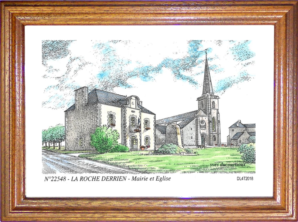 N 22548 - LA ROCHE DERRIEN - mairie et église