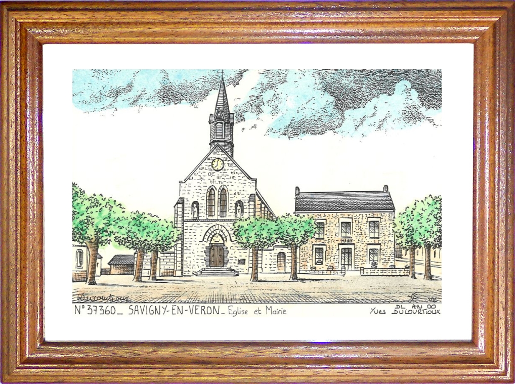 N 37360 - SAVIGNY EN VERON - glise et mairie