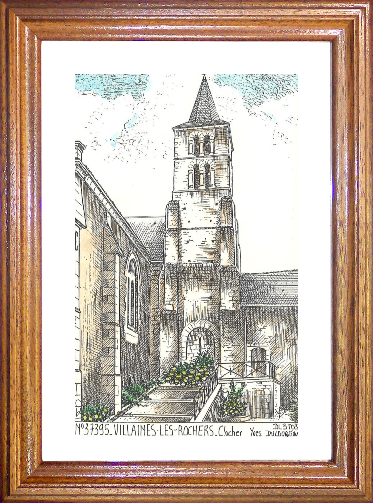 N 37395 - VILLAINES LES ROCHERS - clocher