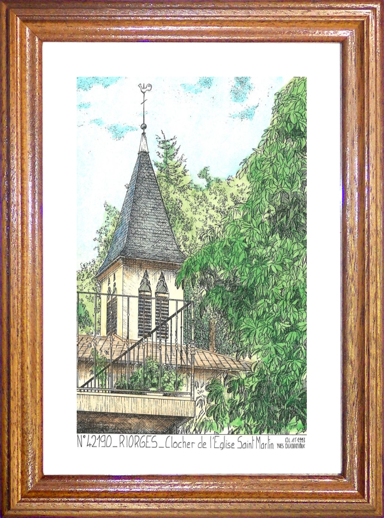 N 42190 - RIORGES - clocher de l glise st martin