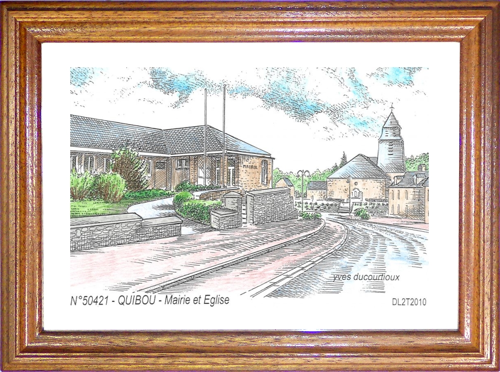 N 50421 - QUIBOU - mairie et glise