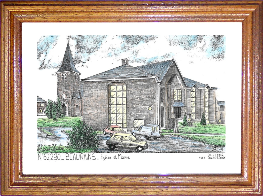 N 62290 - BEAURAINS - glise et mairie